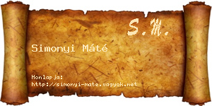 Simonyi Máté névjegykártya