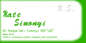 mate simonyi business card